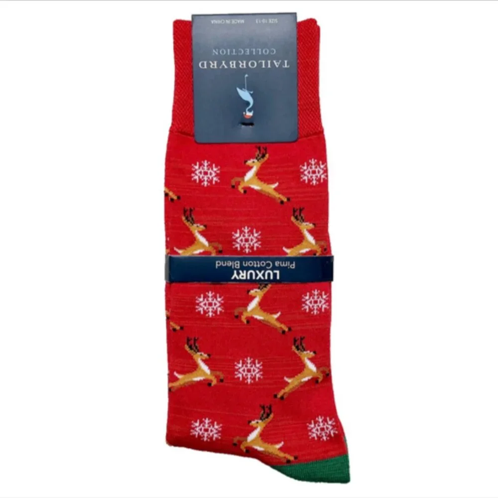 Tailorbyrd Holiday Nutcracker and Reindeer Socks 2 Pairs